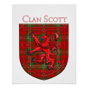 Póster Scott Tartan Scottish Plaid Lion Rampant