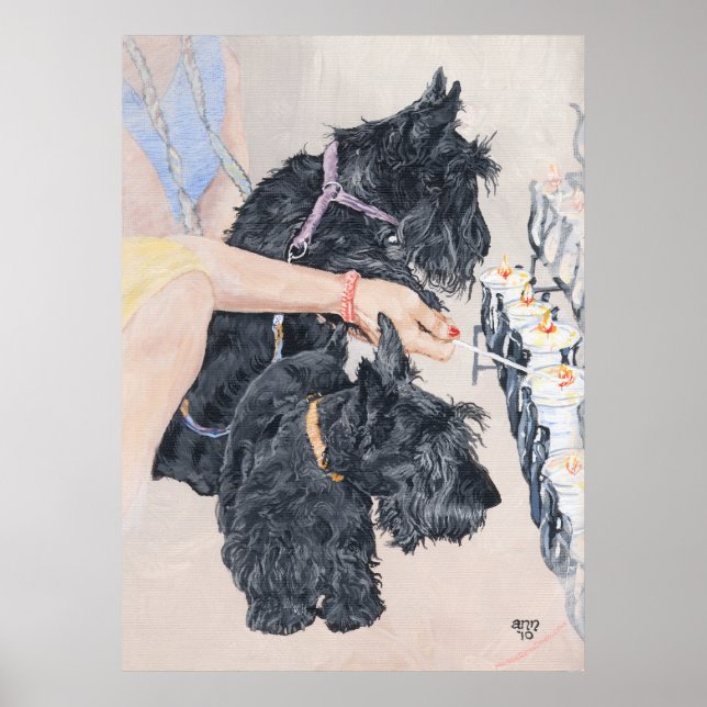 Póster Scotties Encendiendo Velas (Frente)