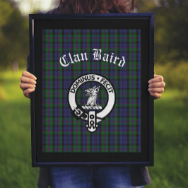 Póster Scottish Clan Baird Crest Tartan
