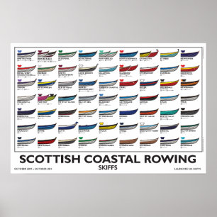 Póster Scottish Coastal Rowing Poster - Skiffs, 5 yr. v4