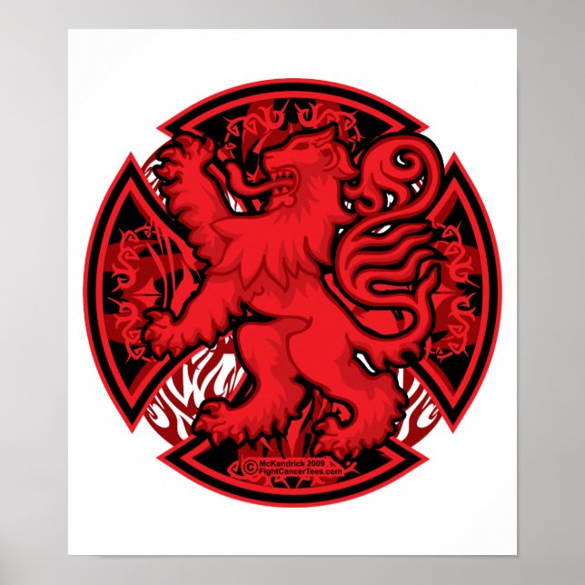 Póster Scottish Red Lion Cross (Frente)