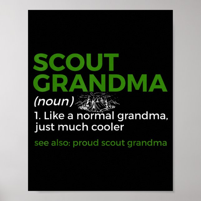 Póster Scouting Funny Scout Grandma Definition Proud Scou (Frente)