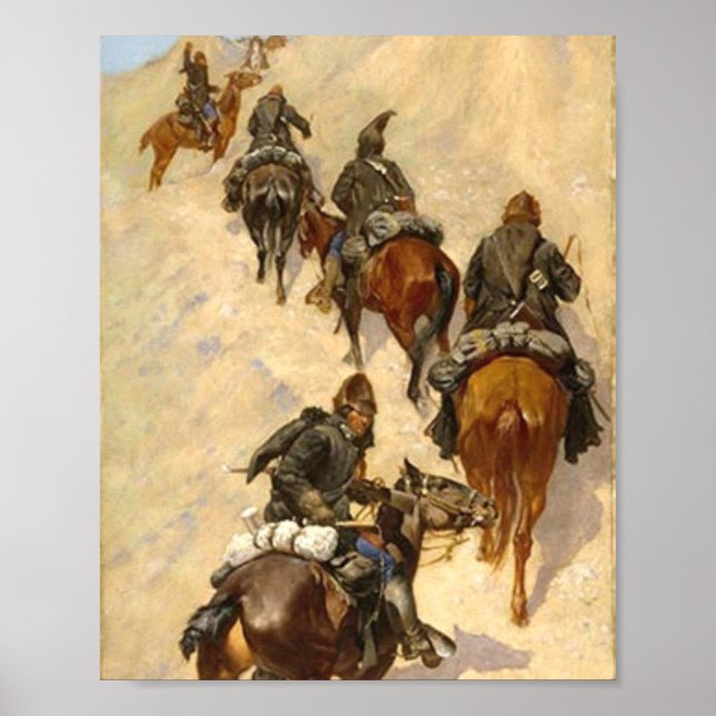Póster Scouts Subiendo Una Montaña Frederic Remington (Frente)