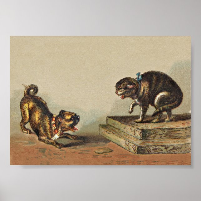 Póster Scrappy Pug Dog and Kitty (Frente)