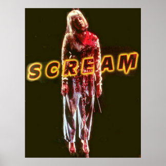Póster Scream casey becker película de horror colgando