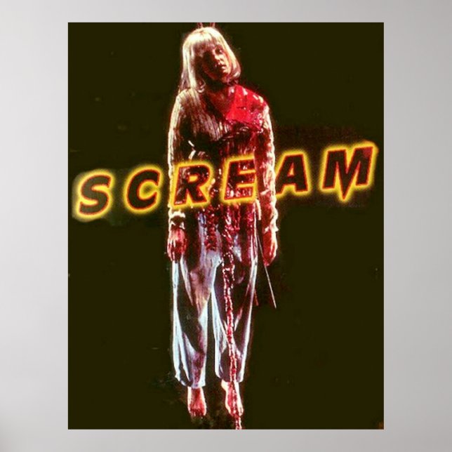Póster Scream casey becker película de horror colgando (Frente)