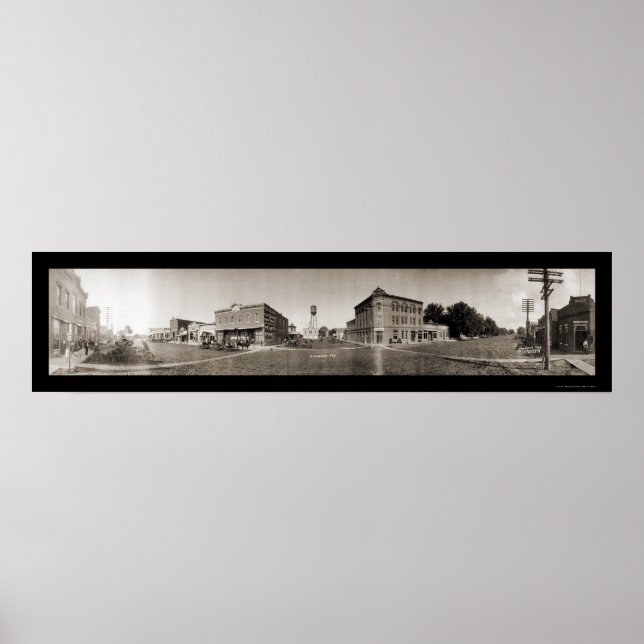 Póster Scribner NE Foto Panorámica 1908 (Frente)