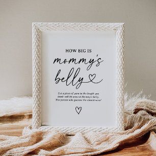 Póster Script Baby Shower Qué grande es el Rótulo Belly d