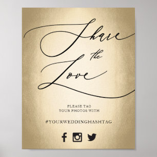 Póster Script De Caligrafía Comparte El Rótulo Boda De Am
