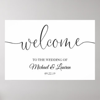 Póster Script de entrada de Poster de signo de bienvenida