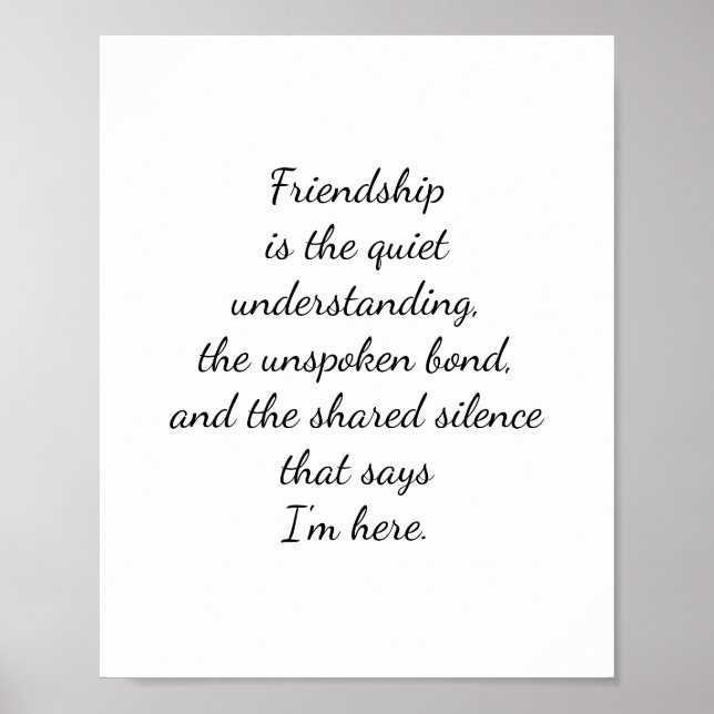 Póster Script Lettering Friendship Quote Art Poster (Frente)