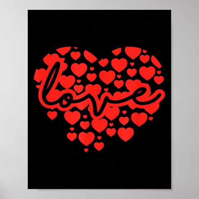 Póster Script Love Heart Of Hearts Valentine's Day  (Frente)
