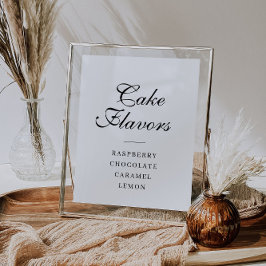 Póster script simple Firma de sabores de pasteles