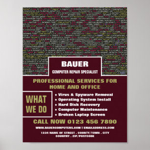 Póster Script web, publicidad especializada en reparación