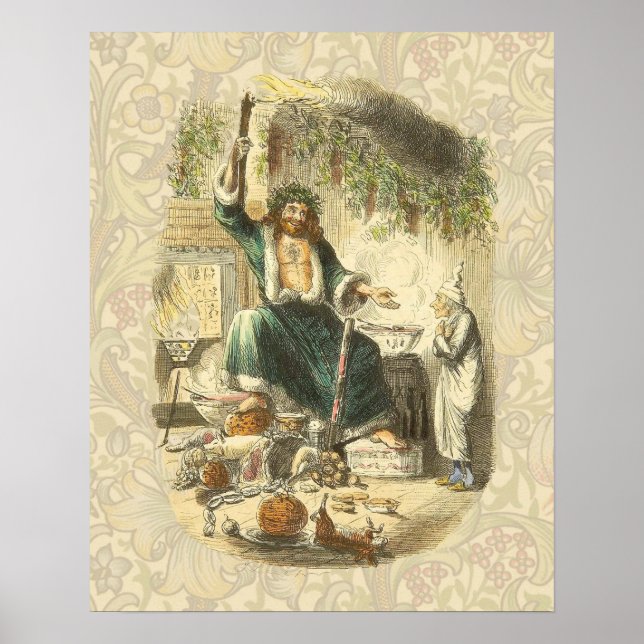 Póster Scrooge Fantasma de la Navidad Presente Victoriano (Frente)