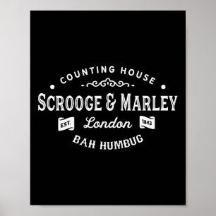 Póster Scrooge y Marley Counting House Navidades Carol