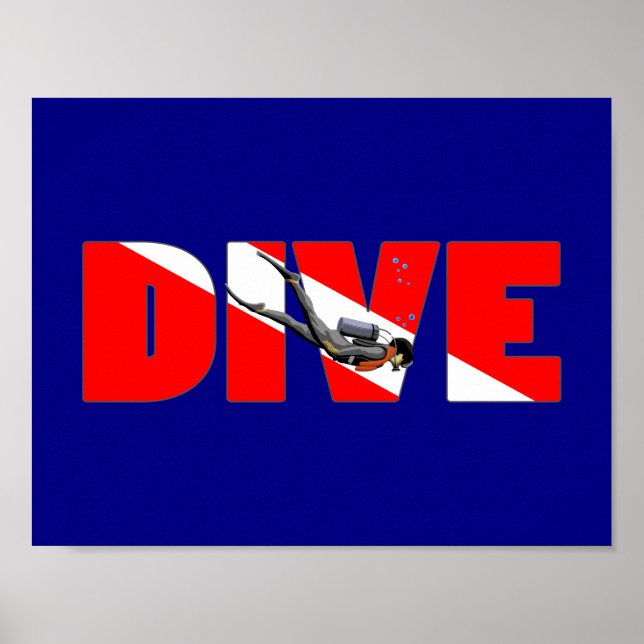Póster Scuba Diving DIVE (Frente)