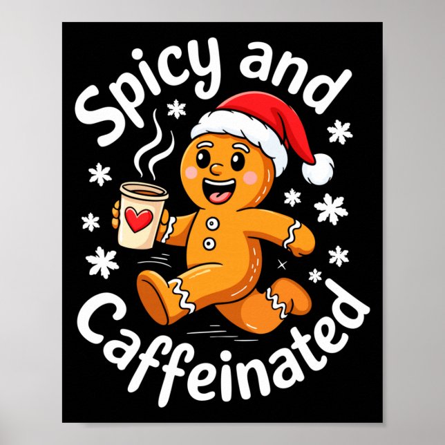 Póster Scy And Caffeinated Shirt Men Women Gingerbread Ch (Frente)