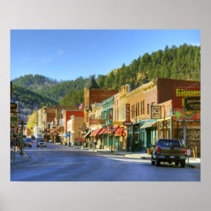 Póster SD, Deadwood, pueblo histórico minero de oro