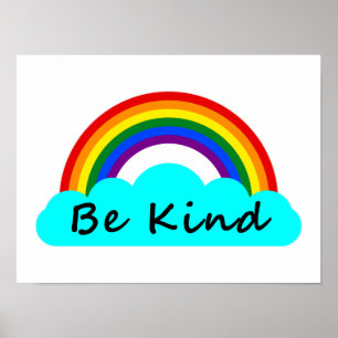 Póster Sé Amable - Arcoíris LGBT