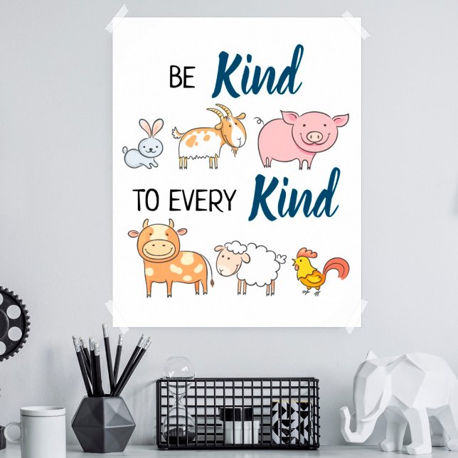 Póster Sé amable con todos los lindos animales personaliz (Subido por el creador)