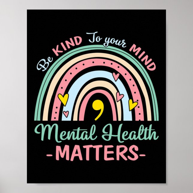 Póster Sé Amable Con Tu Mente Conciencia De Problemas De  (Frente)