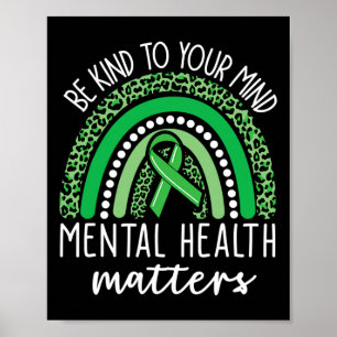 Póster Sé Amable Con Tu Mente Leopardo De La Salud Mental