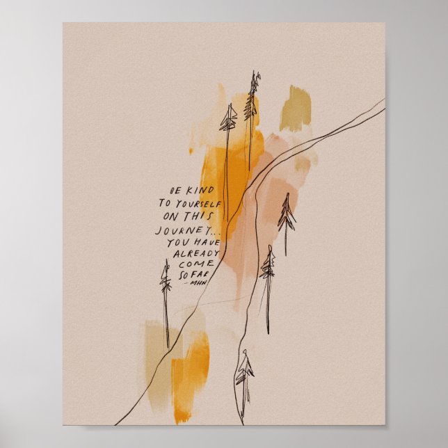 Póster Sé amable contigo mismo - cita Inspiradora (Frente)