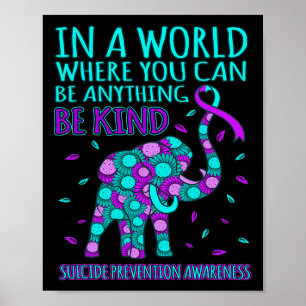 Póster Sé amable de la ayuda para la prevención del suici