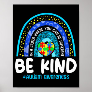 Póster Sé amable rompecabezas de conciencia del autismo a