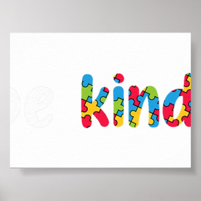 Póster Sé Amable Rompecabezas de Conciencia del Autismo C (Frente)