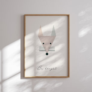 Póster Sé brillante, letra de afirmación de los niños de 