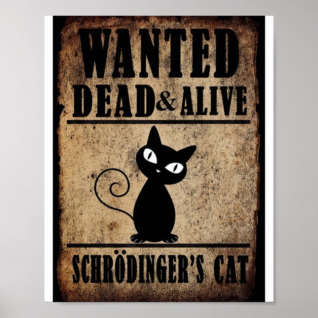 Póster Se busca al gato Poster de Schrodinger vivo o muer (Frente)