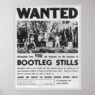 Póster Se busca: alambiques clandestinos, 1949. Vintage