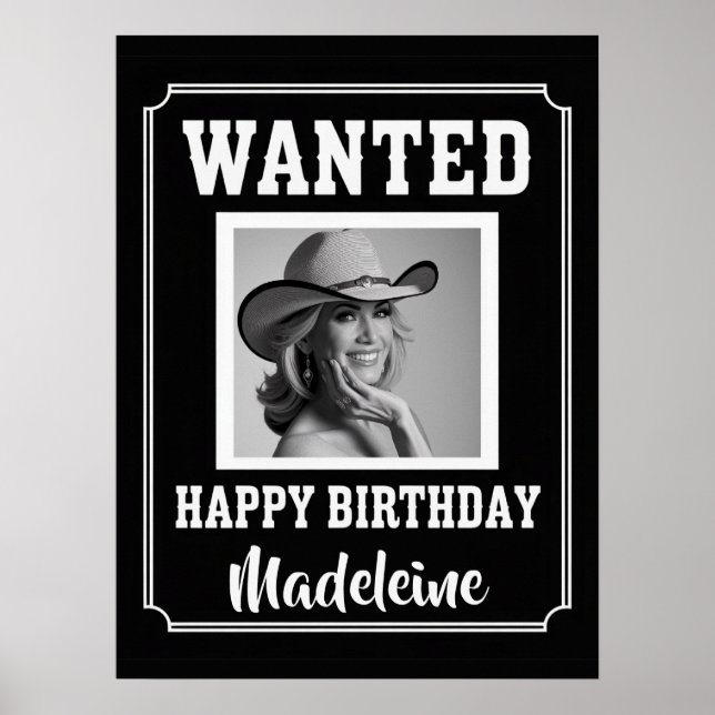 Póster Se busca cumpleaños de foto de West Western Rustic (Frente)