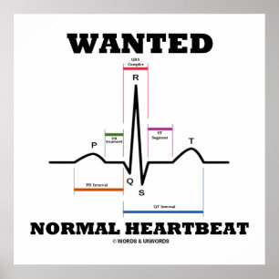 Póster Se busca electrocardiograma ECG normal