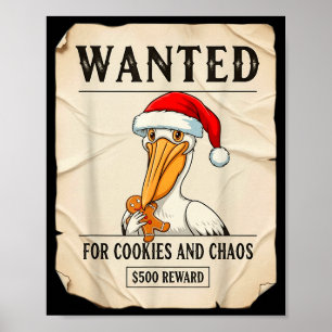 Póster Se busca por galletas y caos divertido pingüino Na