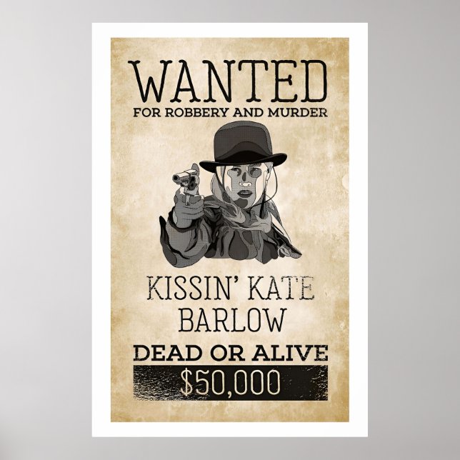 Póster Se busca Poster de Kate Barlow de la Besada muerta (Frente)