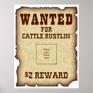 Póster Se busca Poster de Rustlin para ganado