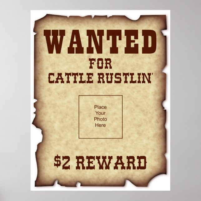 Póster Se busca Poster de Rustlin para ganado (Frente)