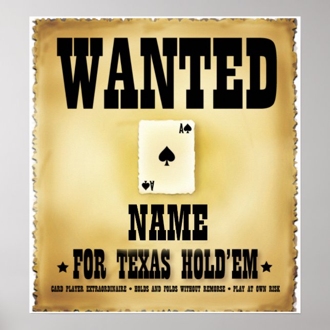 Póster Se busca Poster de Texas Holdem (Frente)