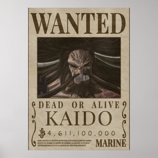 Póster Se busca recompensa por KAIDO kaido (Frente)