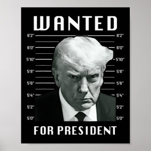Póster Se busca Trump para presidente - Trump Mug nunca f