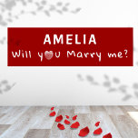 Póster ¿Se casará conmigo la Proposa Romántica del Corazó<br><div class="desc">¿Te casarás conmigo,  Poster de la Propuesta Romántica del Corazón Rojo. ¿Te casarás conmigo en una tipografía moderna de escritura blanca con un corazón blanco sobre un fondo rojo? Añade tu nombre.</div>