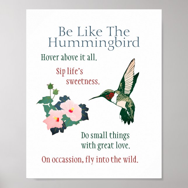 Póster Sé como un Poster de Hummingbird (Frente)