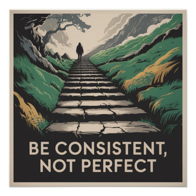 Póster Sé constante, no perfecto (Anverso)