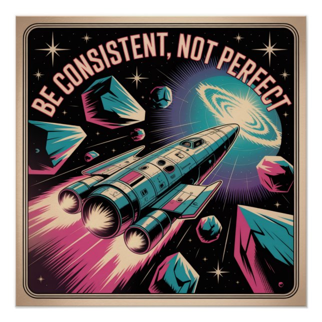 Póster Sé constante, no perfecto (Anverso)