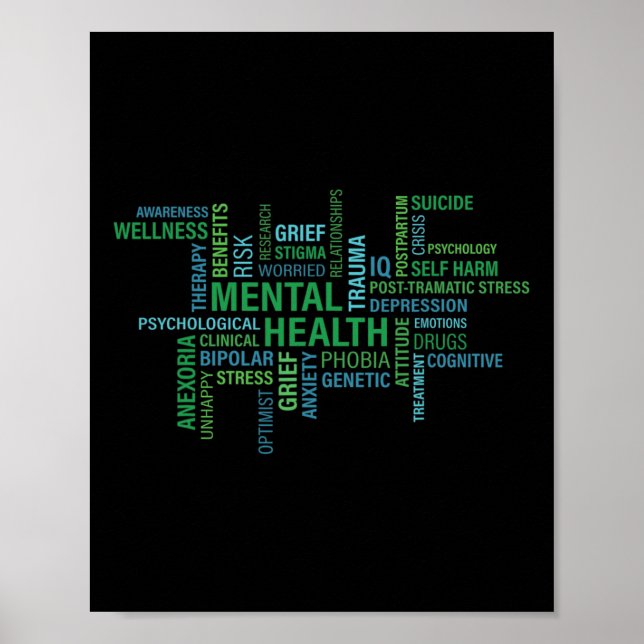 Póster Se difunde la palabra "Conciencia sobre la salud m (Frente)