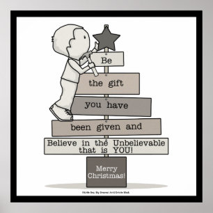 Póster Sé el árbol de regalo-Navidad