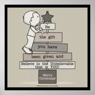 Póster Sé el Árbol Regalo-Navidad (Tan)